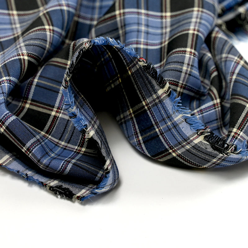 Tartan polyester bleu et noir