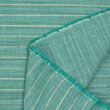 Double gaze rayée lurex doré fond turquoise