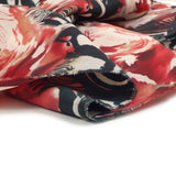Crêpe polyester imprimé abstraction rouge