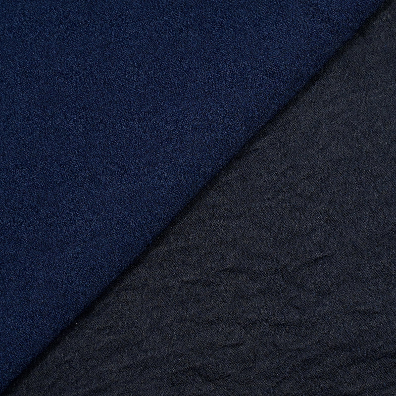 Crêpe envers satin polyester bleu marine