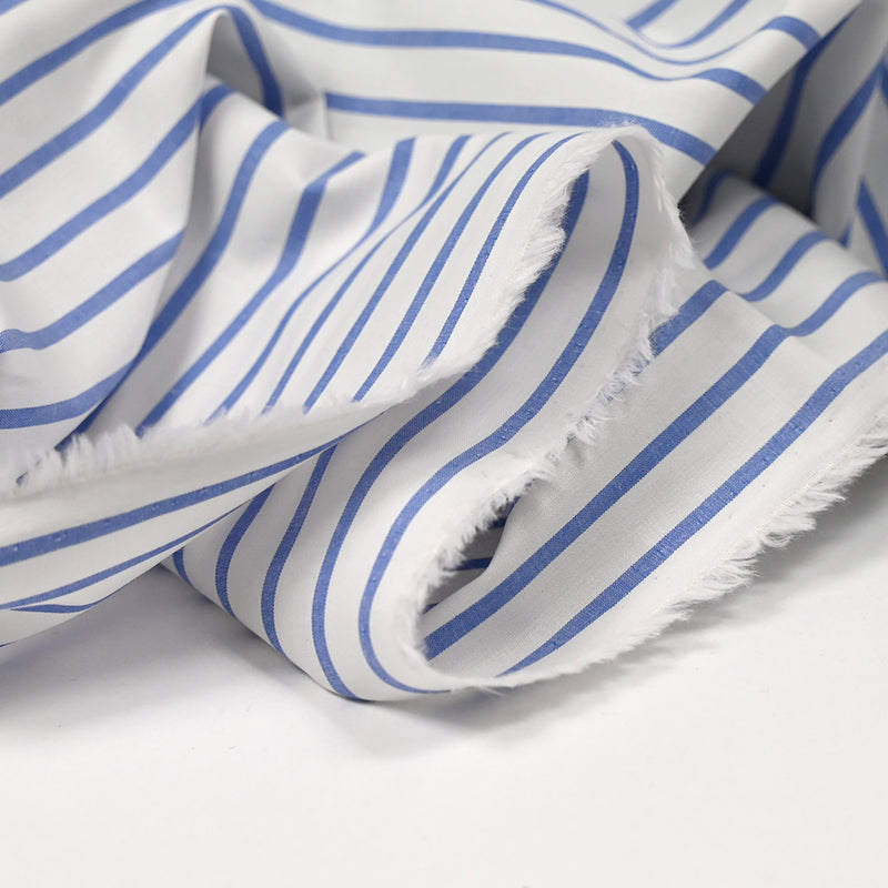 Striped cotton Lola Blue White background