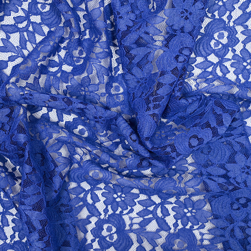 Electric blue polyester lace