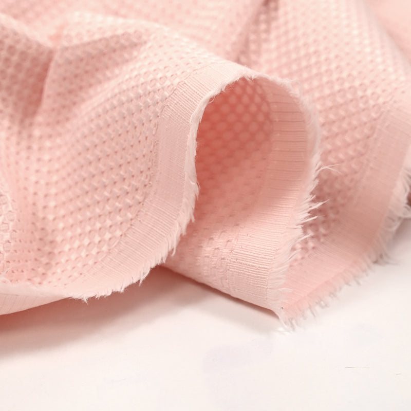 Jacquard satin nid d’abeille rose poudré