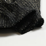 Tweed de laine mélangée carreaux lurex fond noir