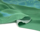 Satin imprimé polyester femme fond vert