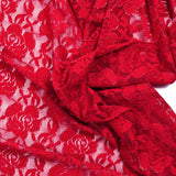 Polyester Lace Rosie Lurex Doré Fondo rojo