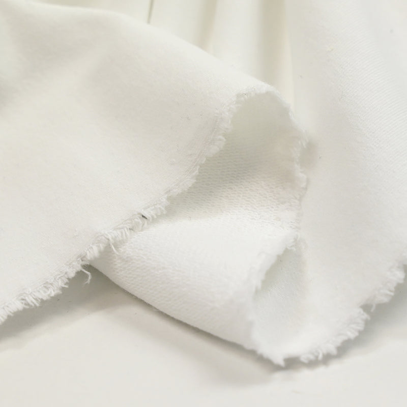 Molleton de coton élasthanne french terry blanc
