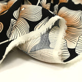 Viscose imprimée fleurs nervurés fond noir