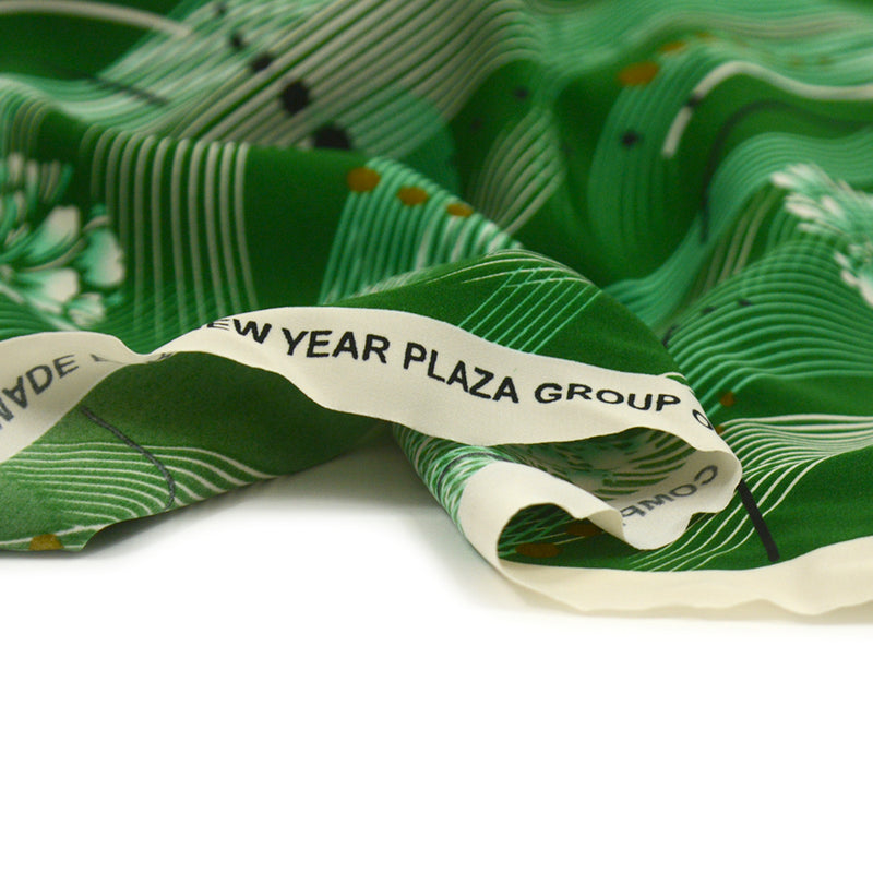 Polyester fin imprimé courant d'air fond vert
