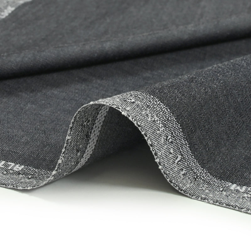 Marine Denim Effect Mixed Wool Towel Fabric