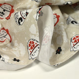 Fondo de beige de algodón estampado de Miaou Miaou