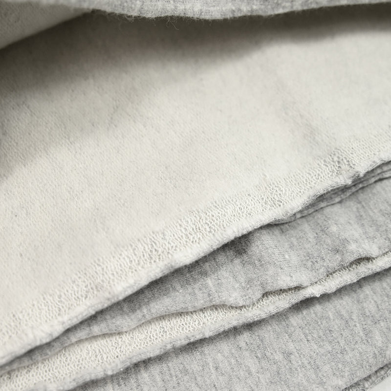 Molleton de coton french terry doux gris chiné