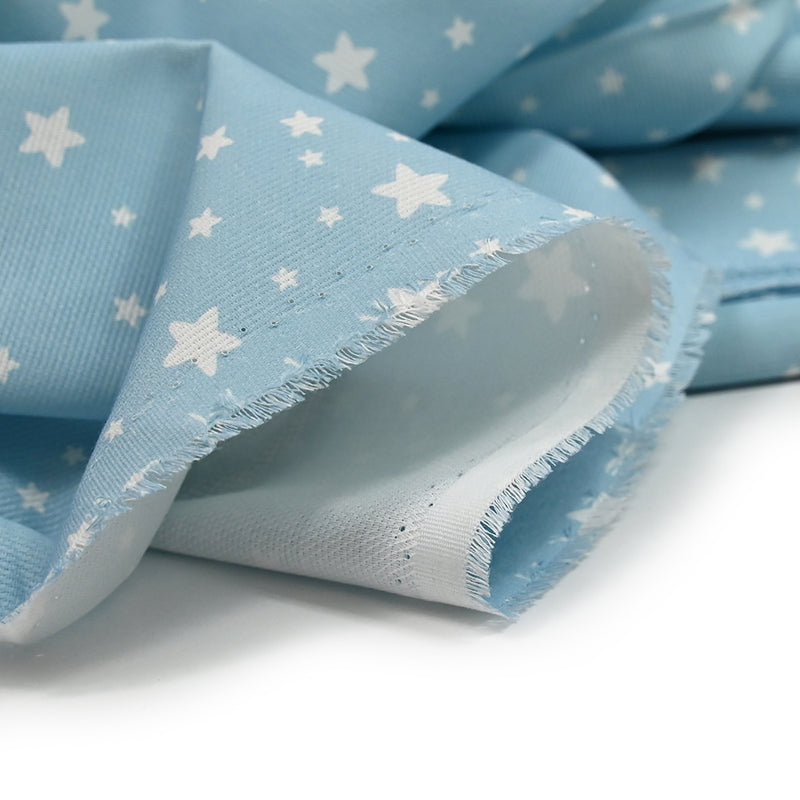 Baby blue cotton stuch print