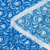 Blue and white abstract printed viscose