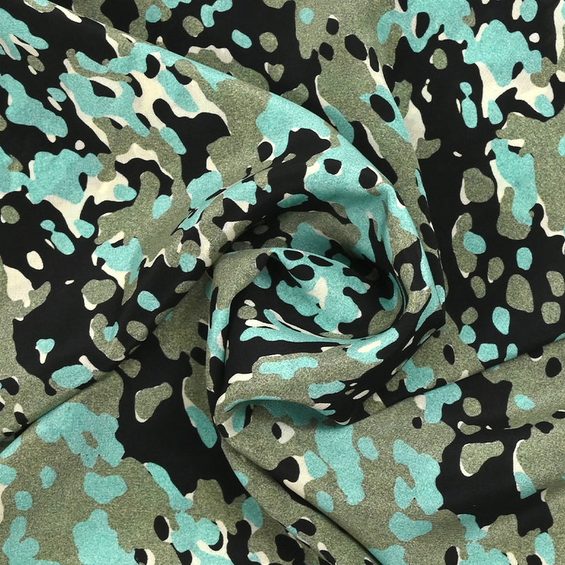 Crêpe de chine 100% soie camouflage