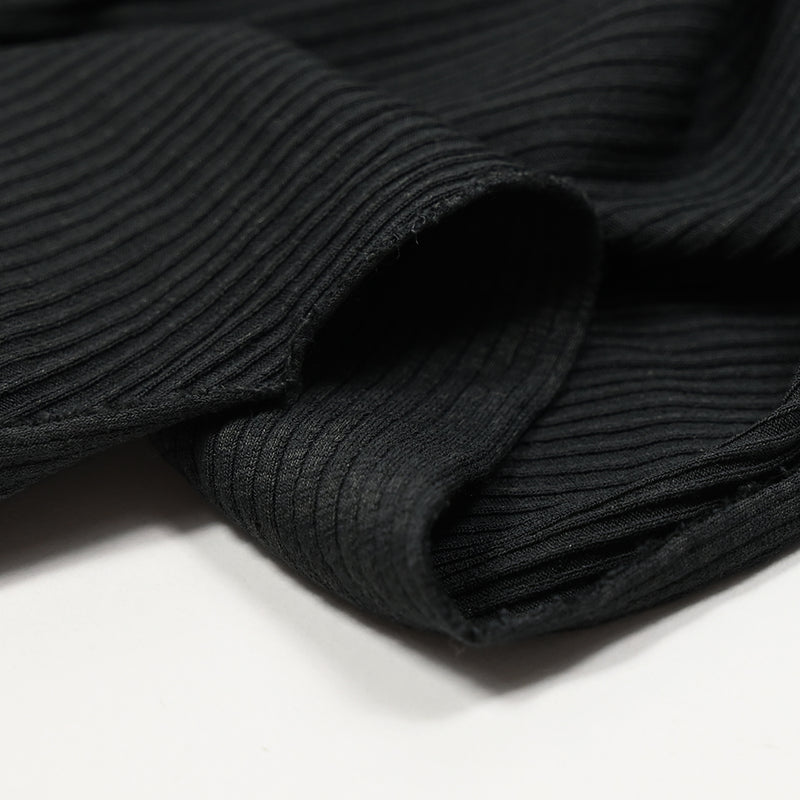 Anthracite gray ribbed cotton mesh