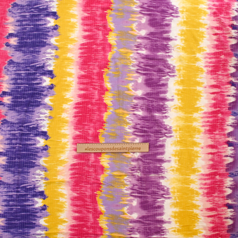 Crecon viscose Lurex tie and pink dye, yellow and purple