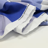 Blue and white striped checkered print cotton