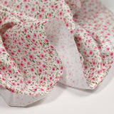 Coton imprimé champêtre rose fond blanc
