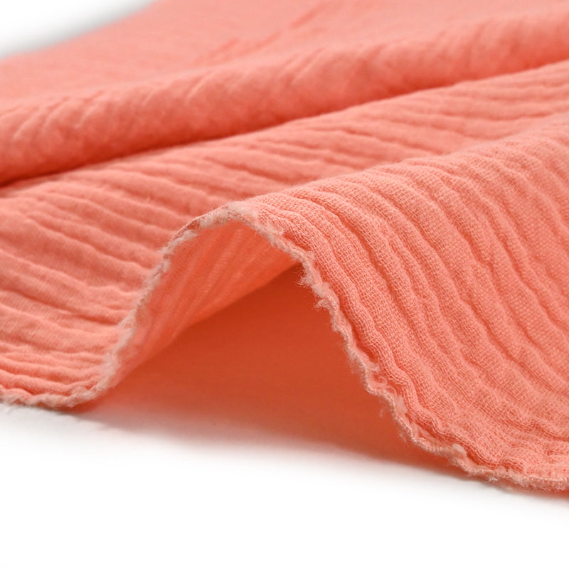 Double gaze en coton saumon