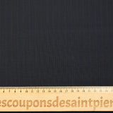 Tissu tailleur 100 % laine bleu marine à fines rayures rouges