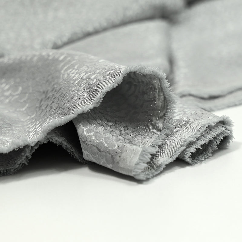 Satin jacquard de polyester Nina fond gris
