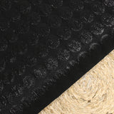 Jacquard satin lamé noir à pois effet gaufré rayé