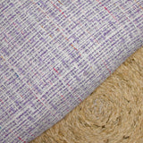 Tweed de coton parme et blanc