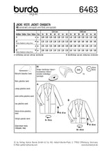 Patron Burda n°6463: Veste ample
