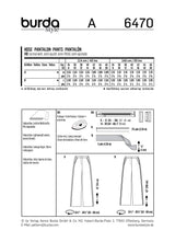 Burda boss n ° 6470: Straight legs pants