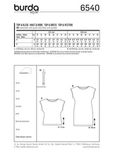 Burda pattern n ° 6540: Top & easy dress Small sizes