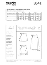 Burda boss n ° 6541: Top & easy -to -free dress