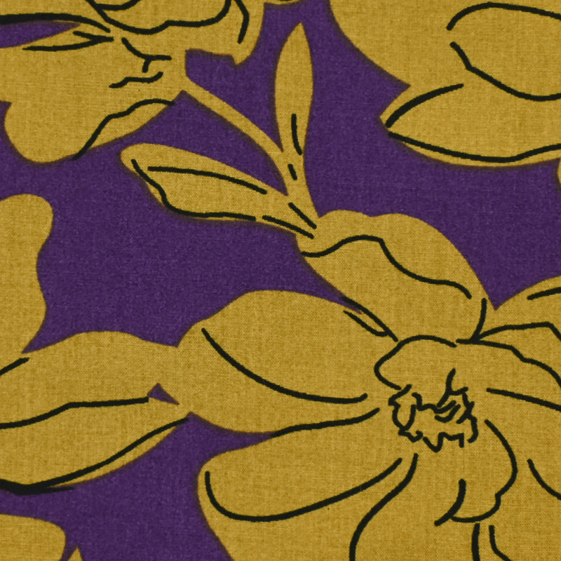 Viscose imprimée folie des fleurs fond violet