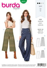 Patron n ° 6573 BURDA: Pants