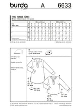 Patron n ° 6633 Burda Style: Tunic of necklines