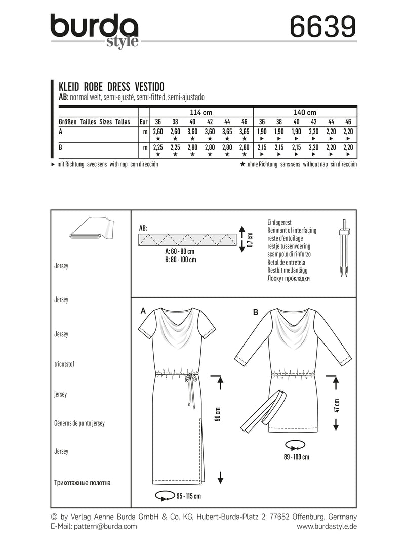 Patron N°6639 Burda: Robe bénitier