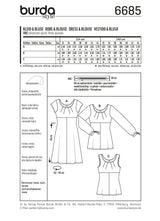 Patron n ° 6685 BURDA: dress and top high waist
