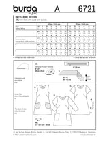 Patron n ° 6721 BURDA: dress