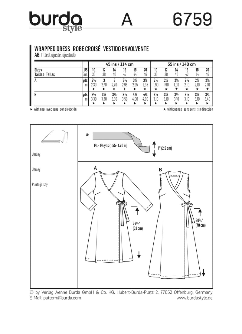 Patron n°6759 : Robe croisée