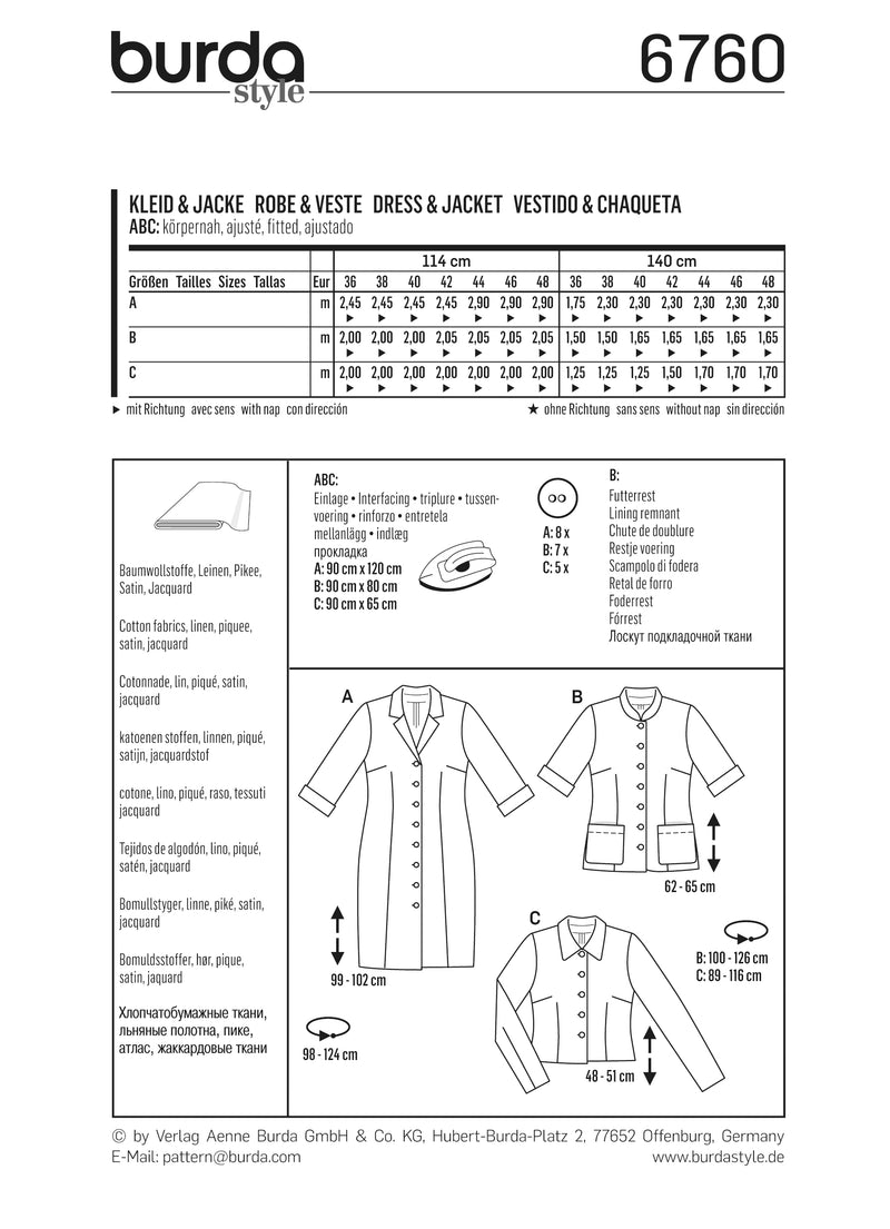 Patron n°6760 : Robe et Veste