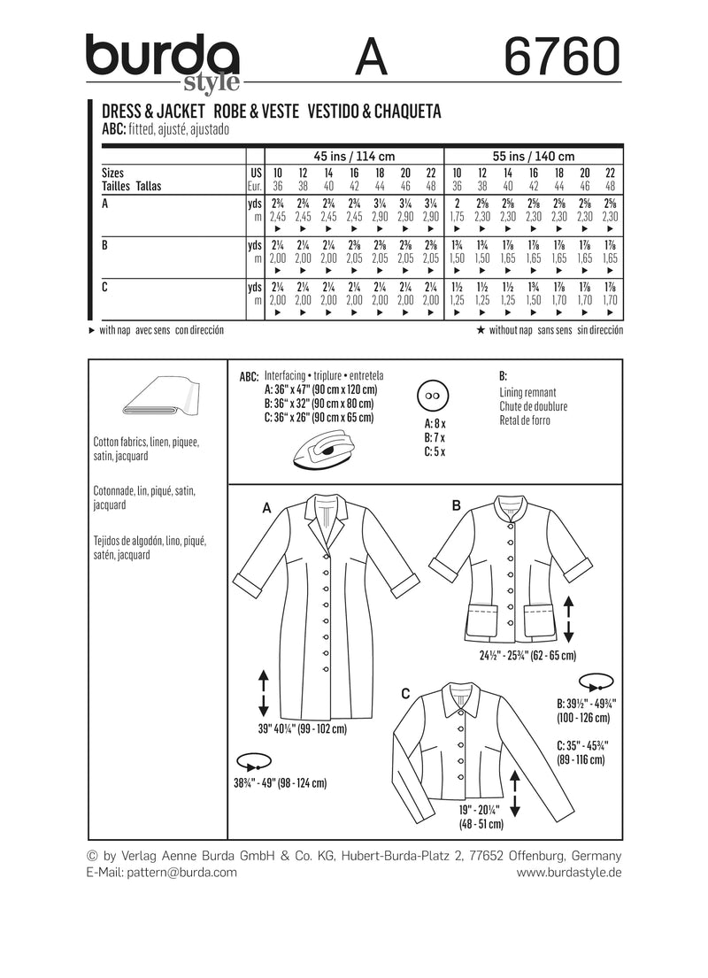 Patron n°6760 : Robe et Veste