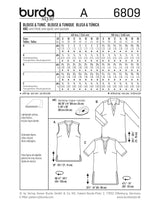 Patron n ° 6809: Blouse, t -collar tunic