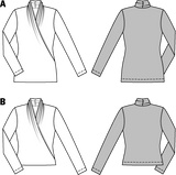 Patron n ° 6838: T-shirt Long sleeves draped effect