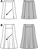 Patron n ° 6880: GODET skirt flared