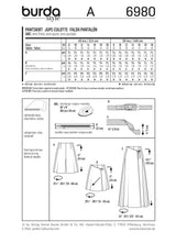 Patron n ° 6980: Culotte skirt
