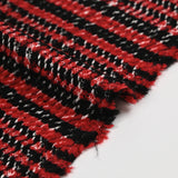 Laine mélangée double face blanc, noir et rouge