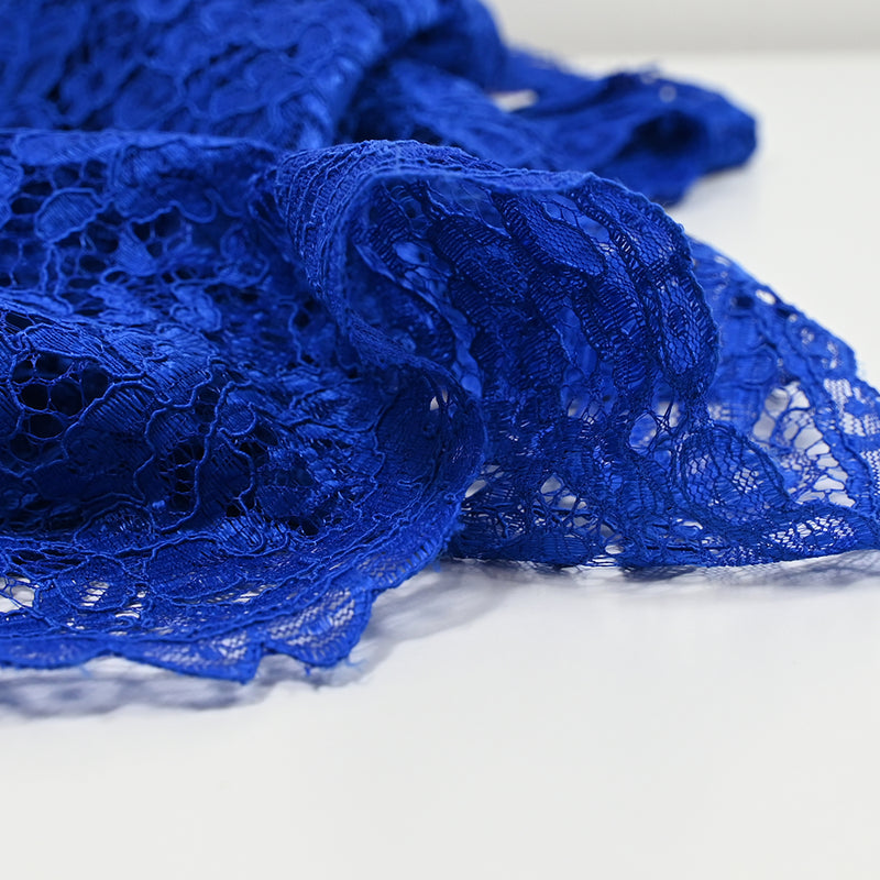 Festoned Lace Polyester Nao Bleu Roy