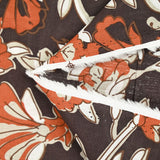 Indian cotton country print brick and taupe brown background