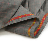 Tissu tailleur 100% laine prince-de-galles noir, rouge fond blanc cassé