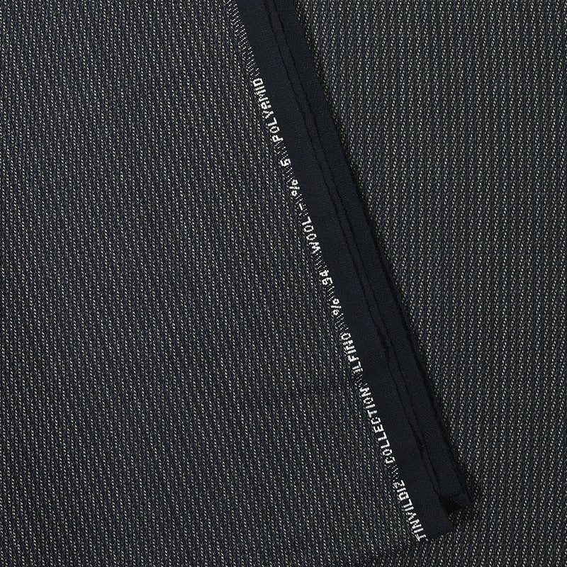 Wool suit mixed fancy stripe black background